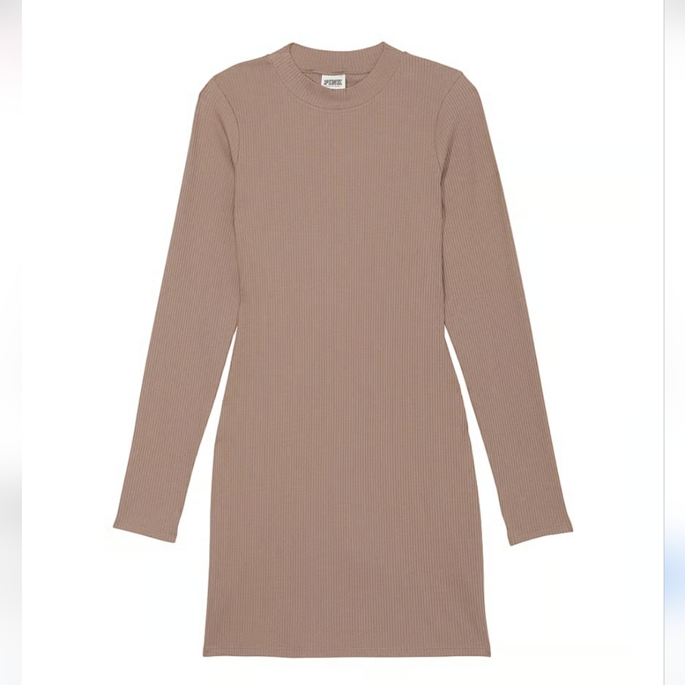 Victoria's Secret PINK Beige Long Sleeve Dress